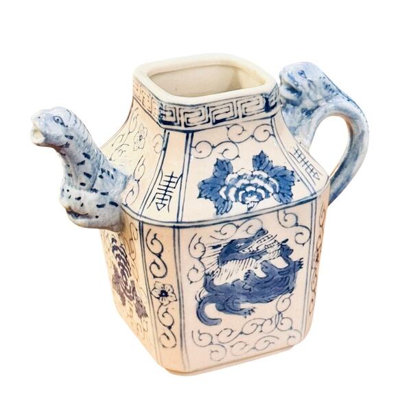Vintage Blue & White Dragon Teapot Set – 5-Piece Porcelain - Picture 6 of 6